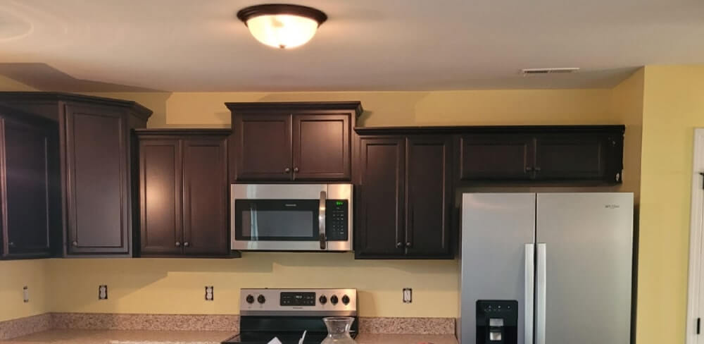 black kitchen cabinets before painting