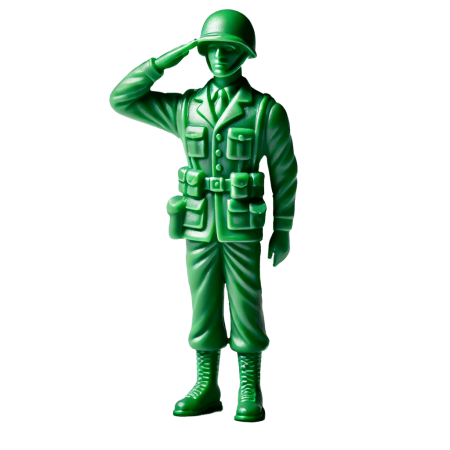 Soldier toy saluting